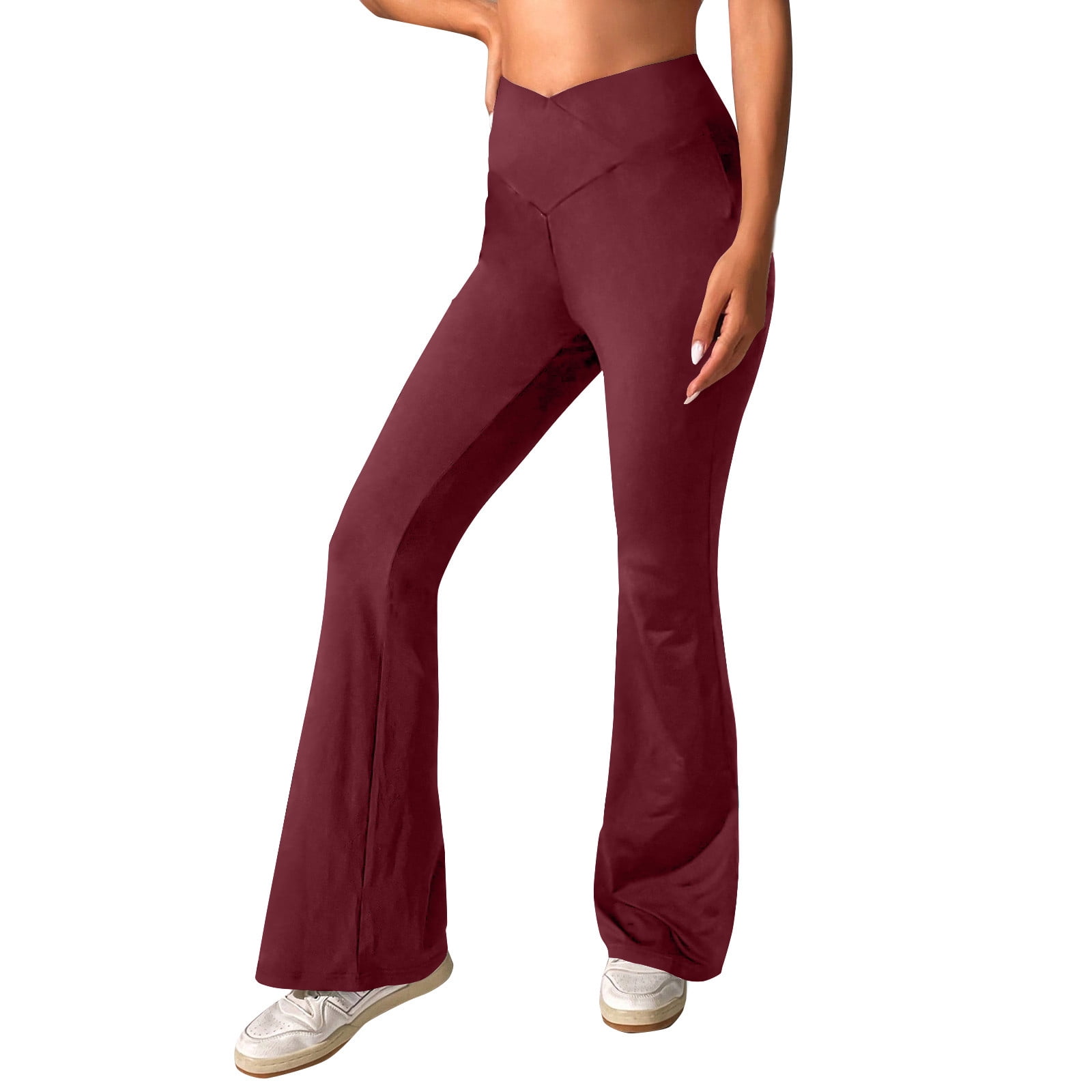 Mlqidk Womens Bootcut Yoga Pants Leggings High Waisted Tummy Control Yoga  Flare Pants 