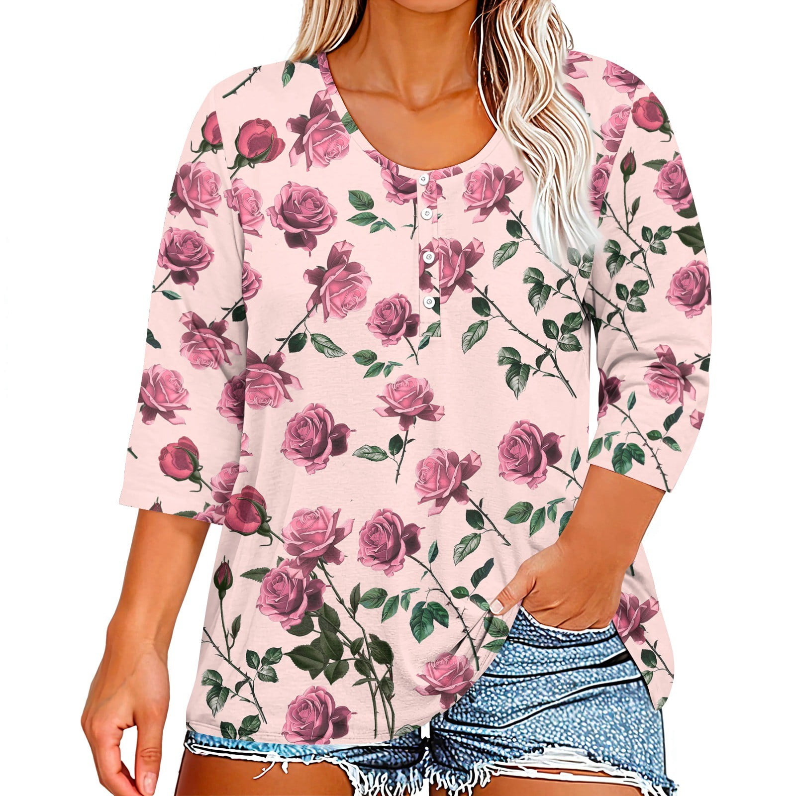 L-4XL Plus Size Tops Rhinestone Graphic T-shirts – Women's Top main image 0