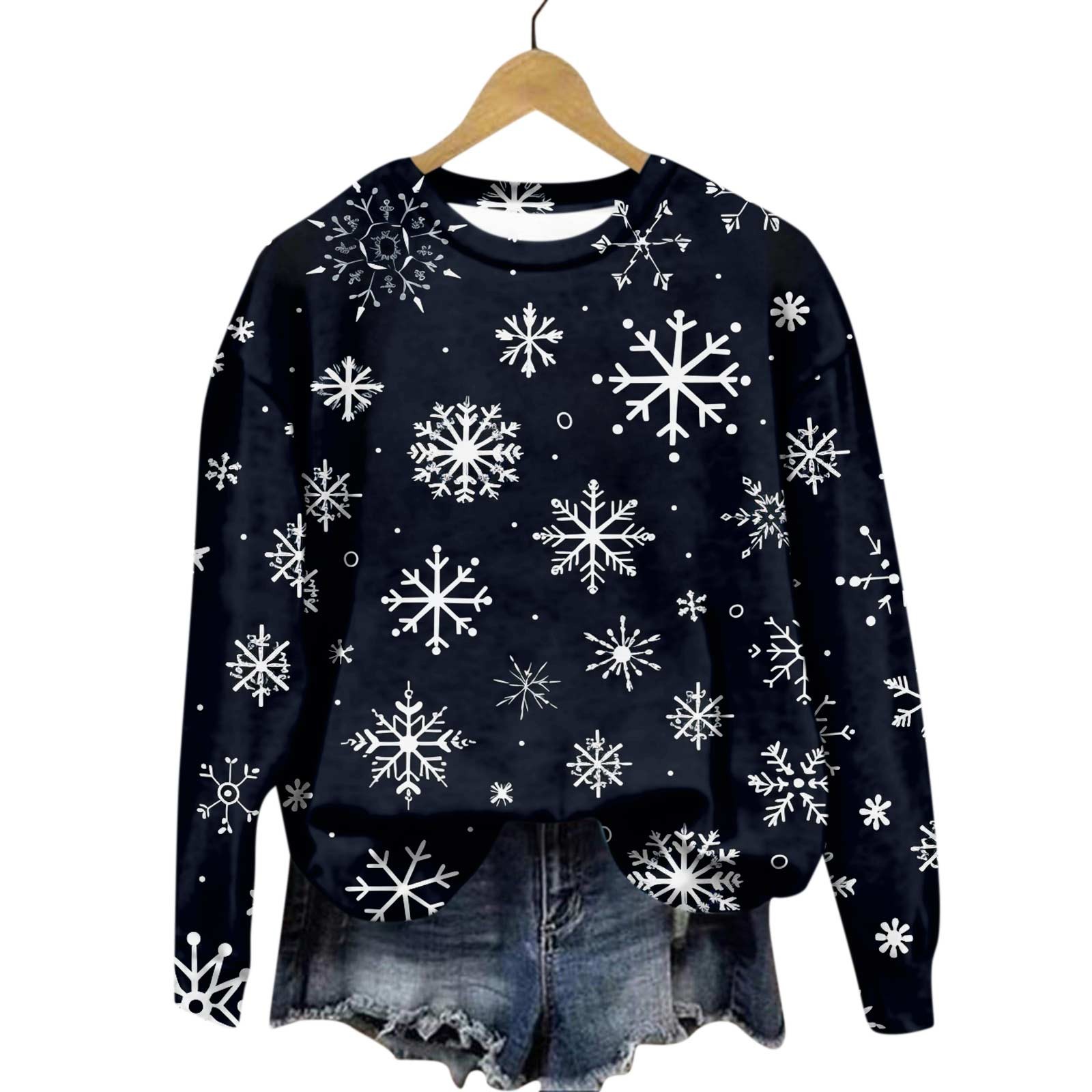 Mlqidk Womens Ugly Christmas Sweaters Plus Size Christmas Tree Print