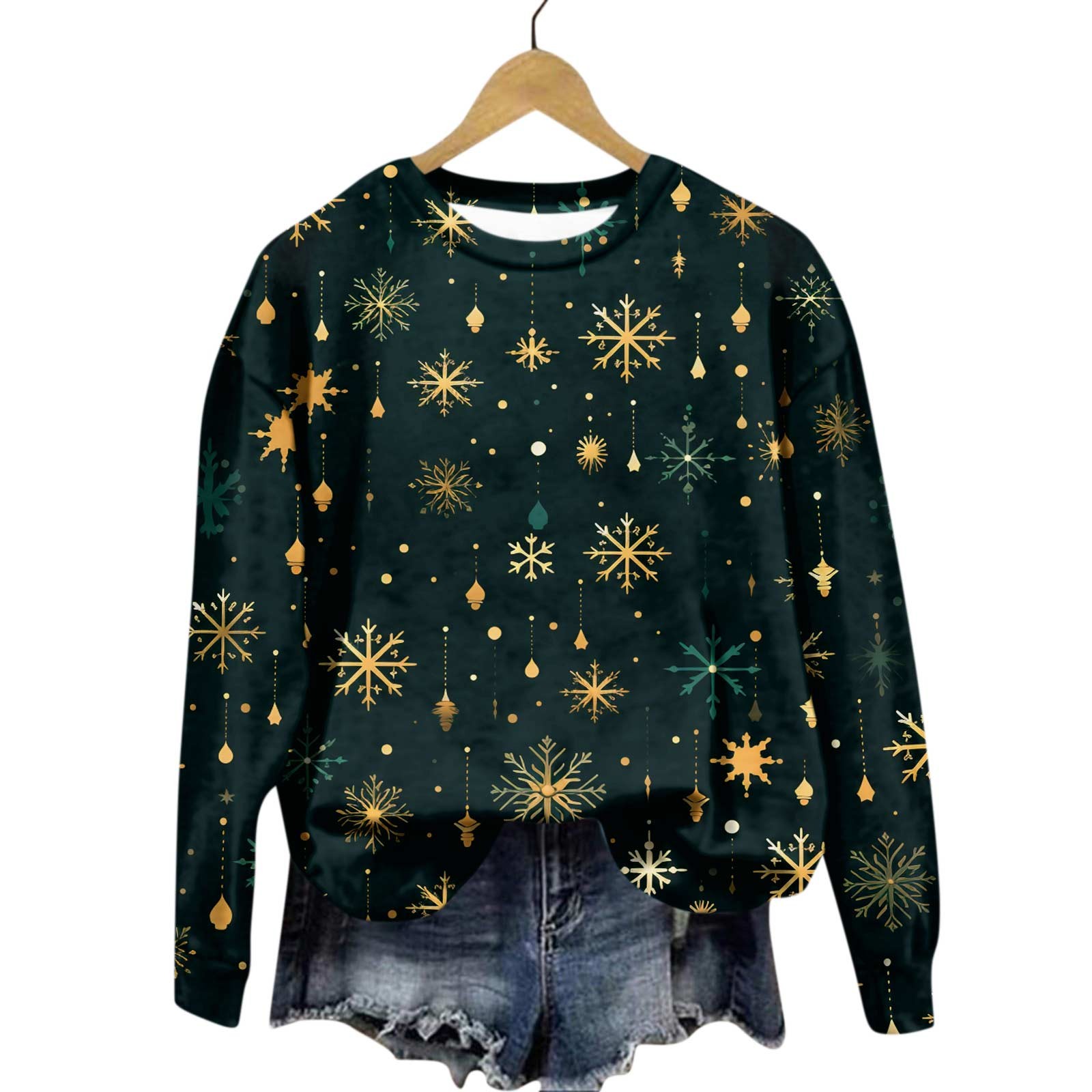 Mlqidk Womens Ugly Christmas Sweaters Plus Size Christmas Tree Print