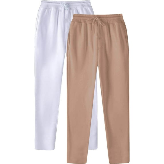Mlzmgr 2 PC Sweatpants for Men Drawstring Elastic Waisted Mens Sports Casual Pants Athletic Running Basketball Trousers