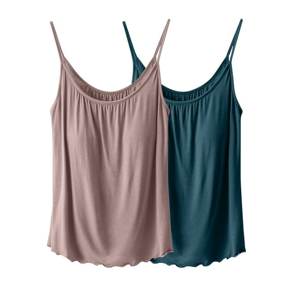 Mlzmgr 2 Pack Womens Sleep Tank Tops Sleeveless Crewneck Tanks Summer Lounge Homewear Comfy Tops for Women