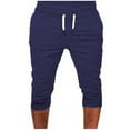 thumbnail image 1 of Mlzmgr Athletic Joggers for Men with Pockets Cotton Drawstring Elastic Waist Shorts Running Workout Gym Pants, 1 of 4