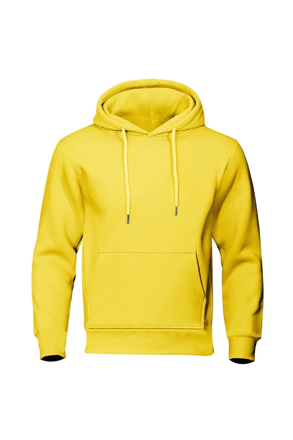 Athletic Men's Sweatshirts with Pockets Hooded Drawstring Fleece Warm Running Shirts Solid Color