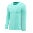 thumbnail image 1 of Mlzmgr Athletic Mens Shirts Spandex Stretchy Quick Drying Tops Crewneck Long Sleeve Sports Casual Shirts for Men, 1 of 6