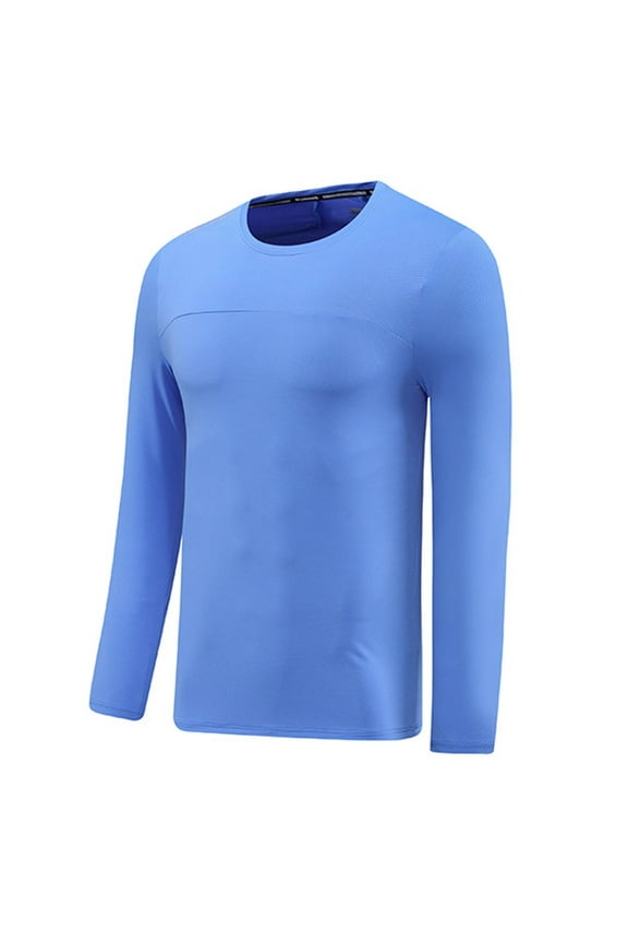 Athletic Mens Shirts Spandex Stretchy Quick Drying Tops Crewneck Long Sleeve Sports Casual Shirts for Men