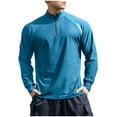thumbnail image 1 of Mlzmgr Athletic Shirts Men High Neck 1/4 Zipper Long Sleeve Breathable Fitness Shirts Workout Gym Running Mens Tops, 1 of 5