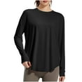 thumbnail image 1 of Mlzmgr Athletic Tops Women Loose Fitted Quick Drying Long Sleeve Tshirts Stretchy Gym Running Tops, 1 of 6