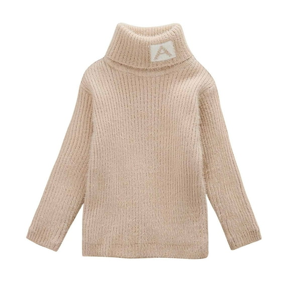 Mlzmgr Baby Girls Sweaters Winter Toddler Thick Fleece Pullover Kids Comfy Warm High Neck Tops Clothes