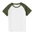 thumbnail image 1 of Mlzmgr Boys Girls Cotton Tshirts Short Sleeve Color Blocked Kids Tops 3-14 Years Basic Tees, 1 of 8