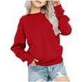 thumbnail image 1 of Mlzmgr Boys Girls Crewneck Sweatshirts Kids Fall Winter Fleece Drop Shoulder Pullover Solid Color, 1 of 5