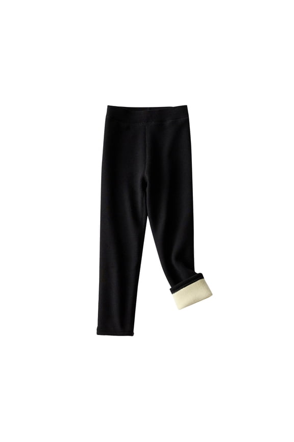 Boys Pants Elastic Wiasted Fleece Thermal Outdoor Base Layers Fall Winter Trendy Trousers for Kid 3-13 Years