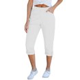 thumbnail image 1 of Mlzmgr Capri Cargo Pants for Women Elastic Waist 3/4 Length Pants with Multi Pockets Summer Outdoor Capri Pants, 1 of 5