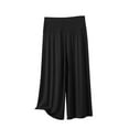 thumbnail image 1 of Mlzmgr Capri Pants for Women Elastic Waist Wide Leg Flowy Capris Loose Comfy Homewear Capri Pants, 1 of 6