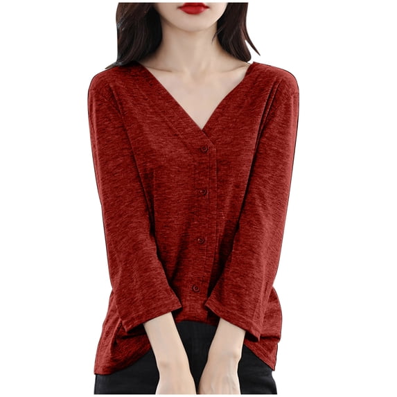 Mlzmgr Cardigans for Women Long Sleeve Button down Loose Fitted Daily Sleep Wear Pajama Thermal Tops