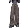 thumbnail image 1 of Mlzmgr Cargo Pants for Teen Girls Wide Leg Loose Baggy Elastic Waist Pants with Multi Pockets Outdoor Hiking 5-15 Years, 1 of 6
