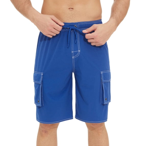 Mlzmgr Cargo Shorts for Men Elastic Waist Drawstring Shorts Straight Leg Loose Fitted Cargo Shorts with Multi Pockets