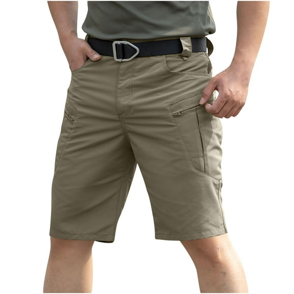 Mlzmgr Cargo Shorts for Men Multi Pockets 7 Inch Inseam Casual Outdoor Work Shorts for Men Solid Color