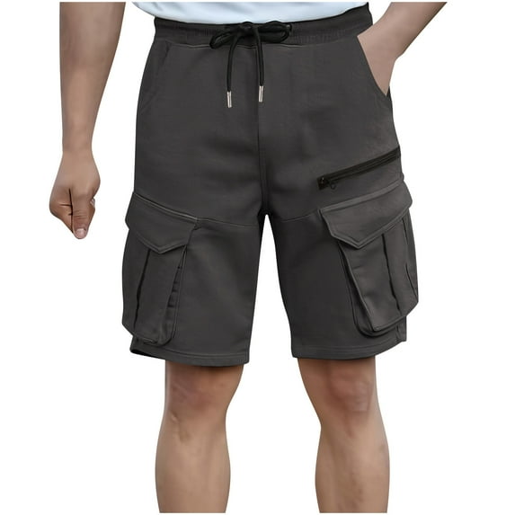 Mlzmgr Cargo Shorts for Men S-3XL Drawstring Elastic Waist Shorts Mens Outdoor Hiking Short Pants with Multi Pockets