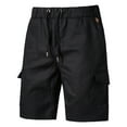 thumbnail image 1 of Mlzmgr Cargo Shorts for Men with Multi Pockets Cotton Elastic Waist 5 Inch Shorts Outdoor Active Casual Shorts, 1 of 3