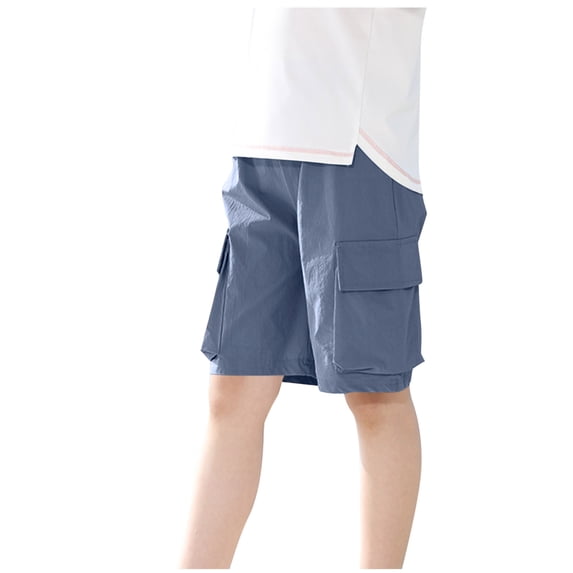 Mlzmgr Cargo Shorts for Teens with Multi Pockets Elastic Waist Shorts Sports Casual Camping Hiking Shorts 3-14 Years
