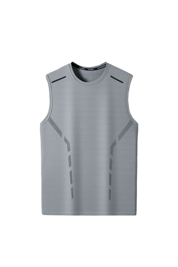 Compression Sport Tanks Tops for Men M-5XL Crew Neck Sleeveless Basic Mens Tops Sports & Gym Running Muscle Shirts