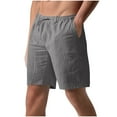 thumbnail image 1 of Mlzmgr Cotton Linen Shorts for Men Elastic Waist Regular Fitted Casual Going out Vacation Beach Shorts, 1 of 6