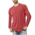 thumbnail image 1 of Mlzmgr Cotton Shirts for Men Long Sleeve Tops Crew Neck Breathable Comfy Home Wear Mens Sleep Shirts, 1 of 5