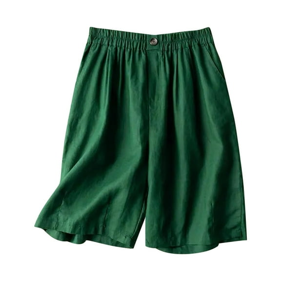 Mlzmgr Cotton Shorts for Women Soft Breathable Shorts Loose Fitted Elastic Waist Loungewear Pajama Short Pants