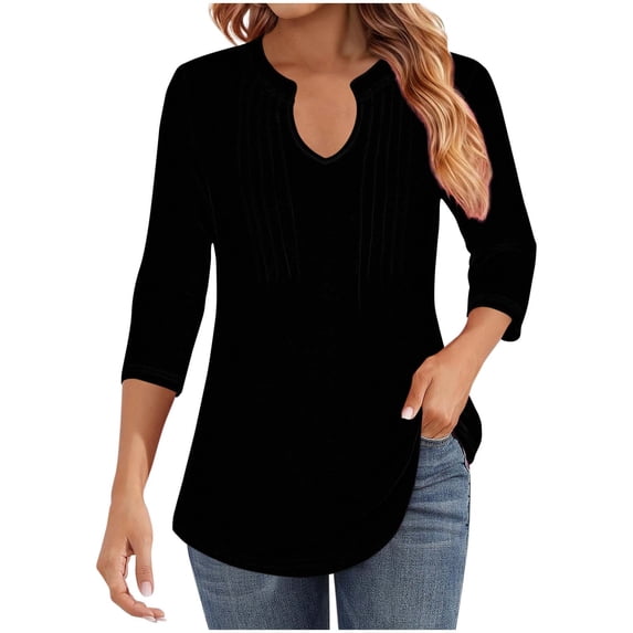 Mlzmgr Fall Sweaters for Women Long Sleeve Notch Neck Ribbed Knit Casual Homewear Going out Womens Tops