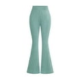 thumbnail image 1 of Mlzmgr Flare Leg Pants for Teen Girls Ribbed Knit Elastic Waisted Indoor Outdoor Active Dance Yoga Pants, 1 of 7