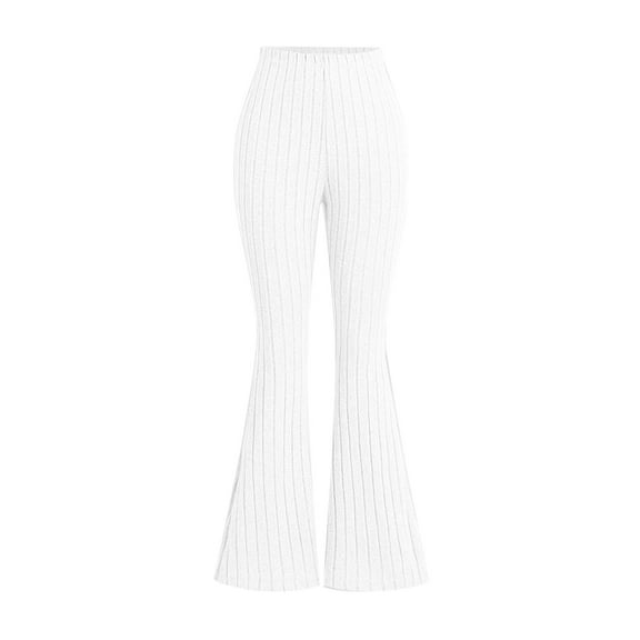 Mlzmgr Flare Leg Pants for Teen Girls Ribbed Knit Elastic Waisted Indoor Outdoor Active Dance Yoga Pants