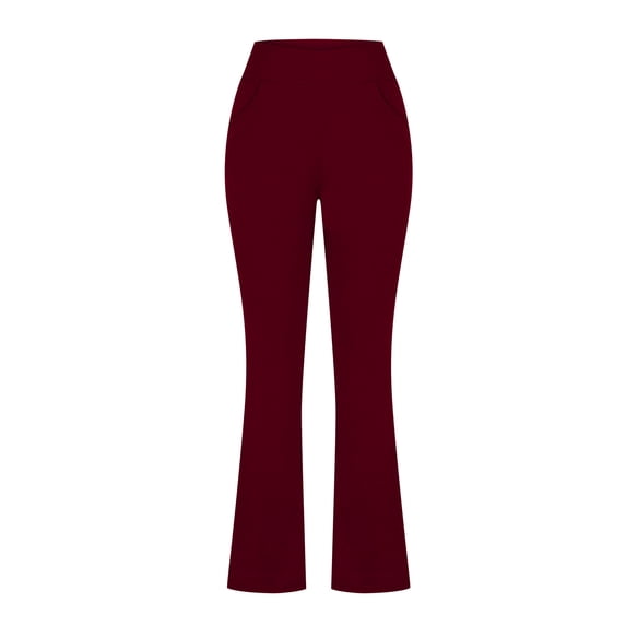 Mlzmgr Flare Leg Pants for Women Stretchy Slim Fitted High Waisted Workout Gym Yoga Pants for Women with Pockets S-4XL