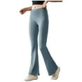 thumbnail image 1 of Mlzmgr Flare Leggings for Women High Waisted Yoga Pants Solid Color Stretchy Comfy Gym Workout Trousers, 1 of 5