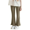 thumbnail image 1 of Mlzmgr Flare Pants for Teen Girls Slim Fitted Elastic Waist Dressy Pants Cotton Breathable Loungewear Base Layers 2-8 Years, 1 of 5