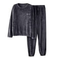 thumbnail image 1 of Mlzmgr Fuzzy Fleece Casual Suit Sets for Men Loungewear Long Sleeve Shirts Elastic Wasit Pants Home Casual Sets, 1 of 4