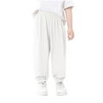 thumbnail image 1 of Mlzmgr Girls Boys Jogger Pants Clothes for Kids Elastic Waist Loose Lightweight Casual Athletic Pants Childrens Trousers(8-9 Years,White), 1 of 8
