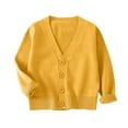 thumbnail image 1 of Mlzmgr Girls Sweater Cardigan 2-10 Years Long Sleeve Button down V Neck Knitted Outerwears for Kids, 1 of 6