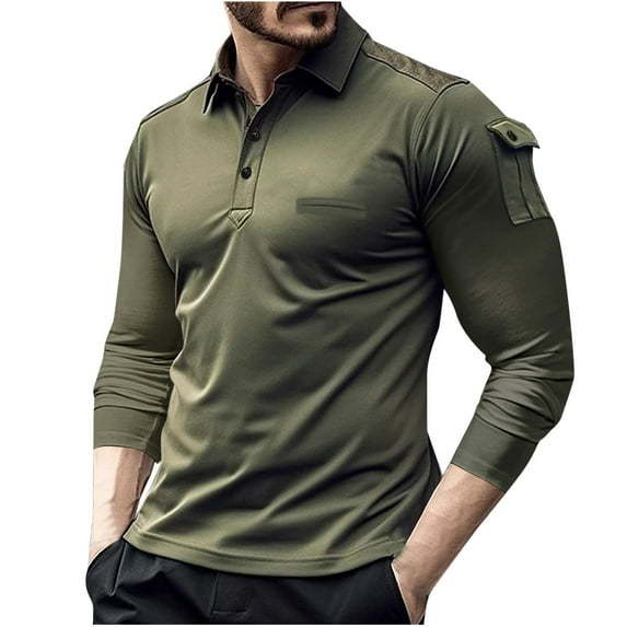 Mlzmgr Golf Shirt for Men Long Sleeve 1/4 Button Breathable Tops Misture Wicking Daily Business Casual Shirts