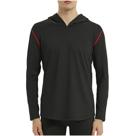 Mlzmgr Hoodies for Men Drawstring Long Sleeve Pullover Sweatshirts with Zip Pockets Solid Color Mens Atheltic Hoodies