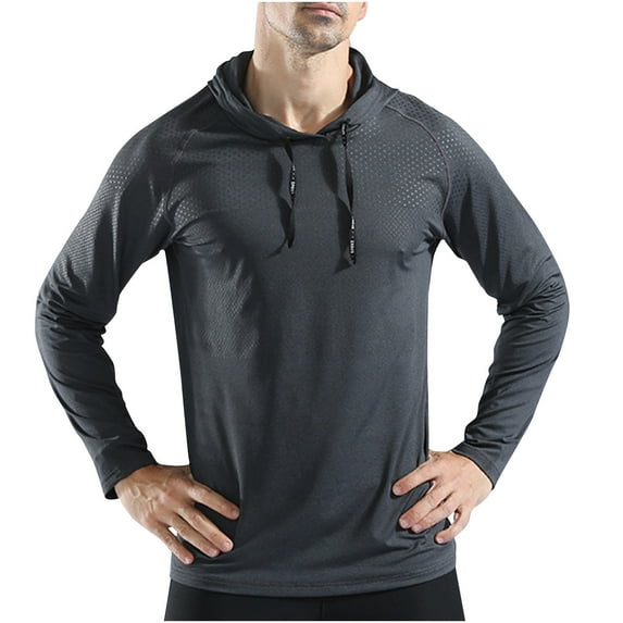 Mlzmgr Hoodies for Men Long Sleeve Spandex Strtchy Lightweight Gym Running Casual Sweatshirts Mens Fashion