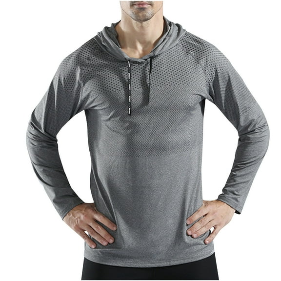 Mlzmgr Hoodies for Men Long Sleeve Spandex Strtchy Lightweight Gym Running Casual Sweatshirts Mens Fashion