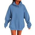 thumbnail image 1 of Mlzmgr Hoodies for Women Fleece Warm Long Sleeve Pullover Sweatshirts Sports Loungewear Daily Womens Tops Solid Color, 1 of 8