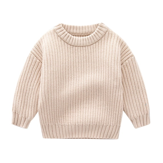 Mlzmgr Infant Clothes Toddler Boys Girls Sweaters Knitted Crewneck Comfy Long Sleeve Pullover Tops for Kids