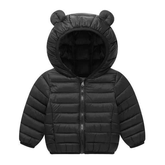 Mlzmgr Jackets for Boys Girls Hooded Full Zip up Outdoor Thermal Cute Casual Coats for Kids 2-8 Years