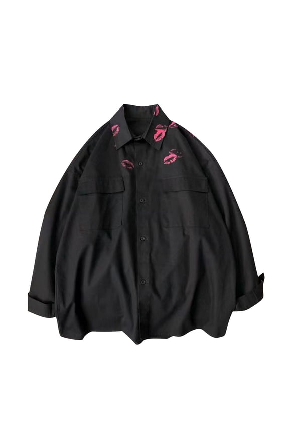 Jackets for Men Full Zipper up Windproof Shirts with Pockets Outwear Going out Casual Shirts Fall Winter Trendy