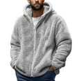 thumbnail image 1 of Mlzmgr Jackets for Men Hooded Fuzzy Fleece Long Sleeve Full Zip up Sweatshirts for Men Winter Outdoor Warm Loungewear Casual Coats, 1 of 6