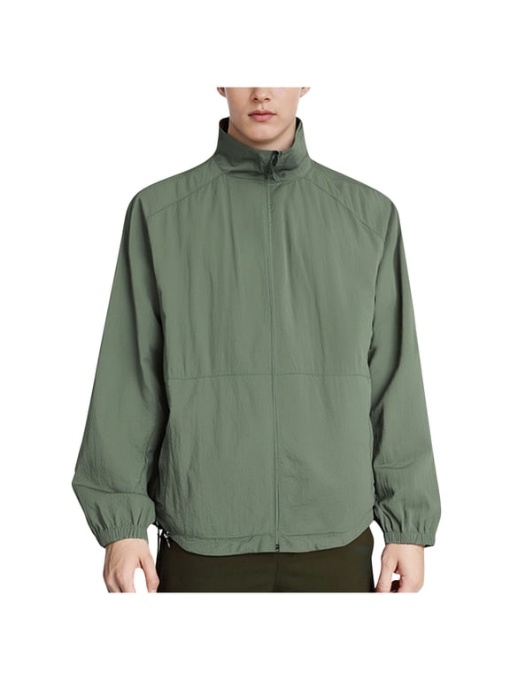 Jackets for Men Quick Drying Lightweight Hoodies with Pockets Full Zip Sunproof Outdoor Fishing Jackets