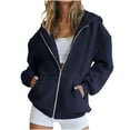 thumbnail image 1 of Mlzmgr Jackets for Women Long Sleeve Hooded Full Zip up Sweatshirts Casual Outdoor Fleece Theraml Sweatshirts, 1 of 7