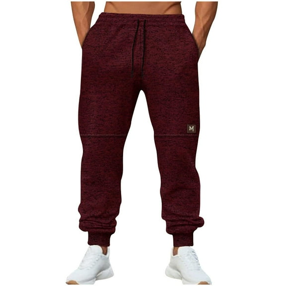 Mlzmgr Joggers for Men Drawstring Elastic Waist Sweatpants with Pockets Workout Running Trousers